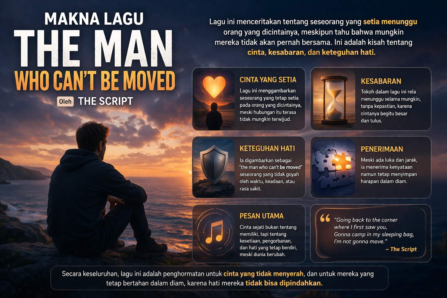 Makna Lagu The Man Who Cant Be Moved Mendalam