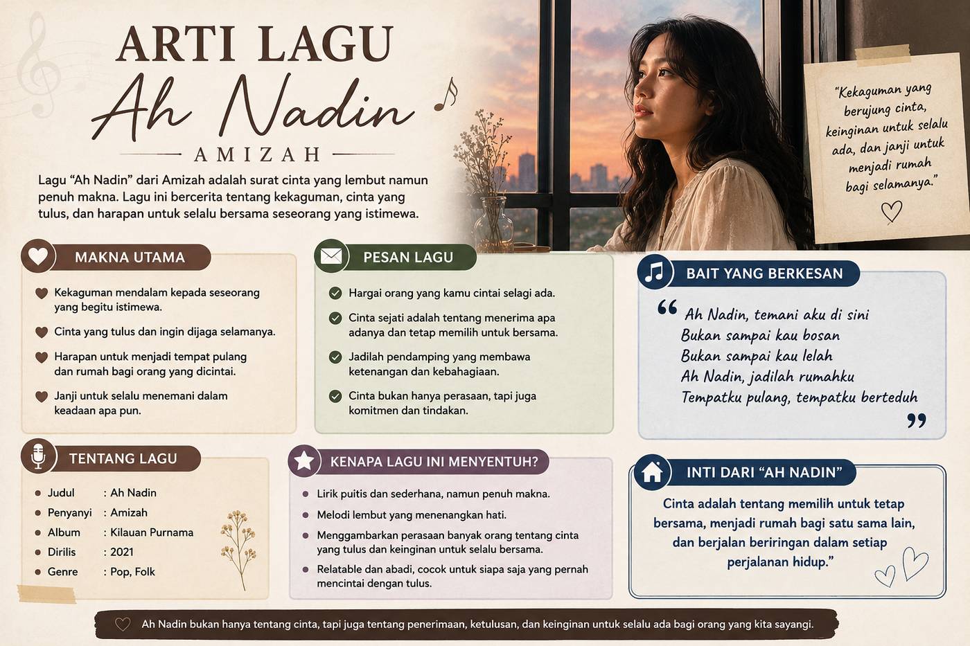 Arti Lagu Ah Nadin Amizah Tentang Cinta Tulus