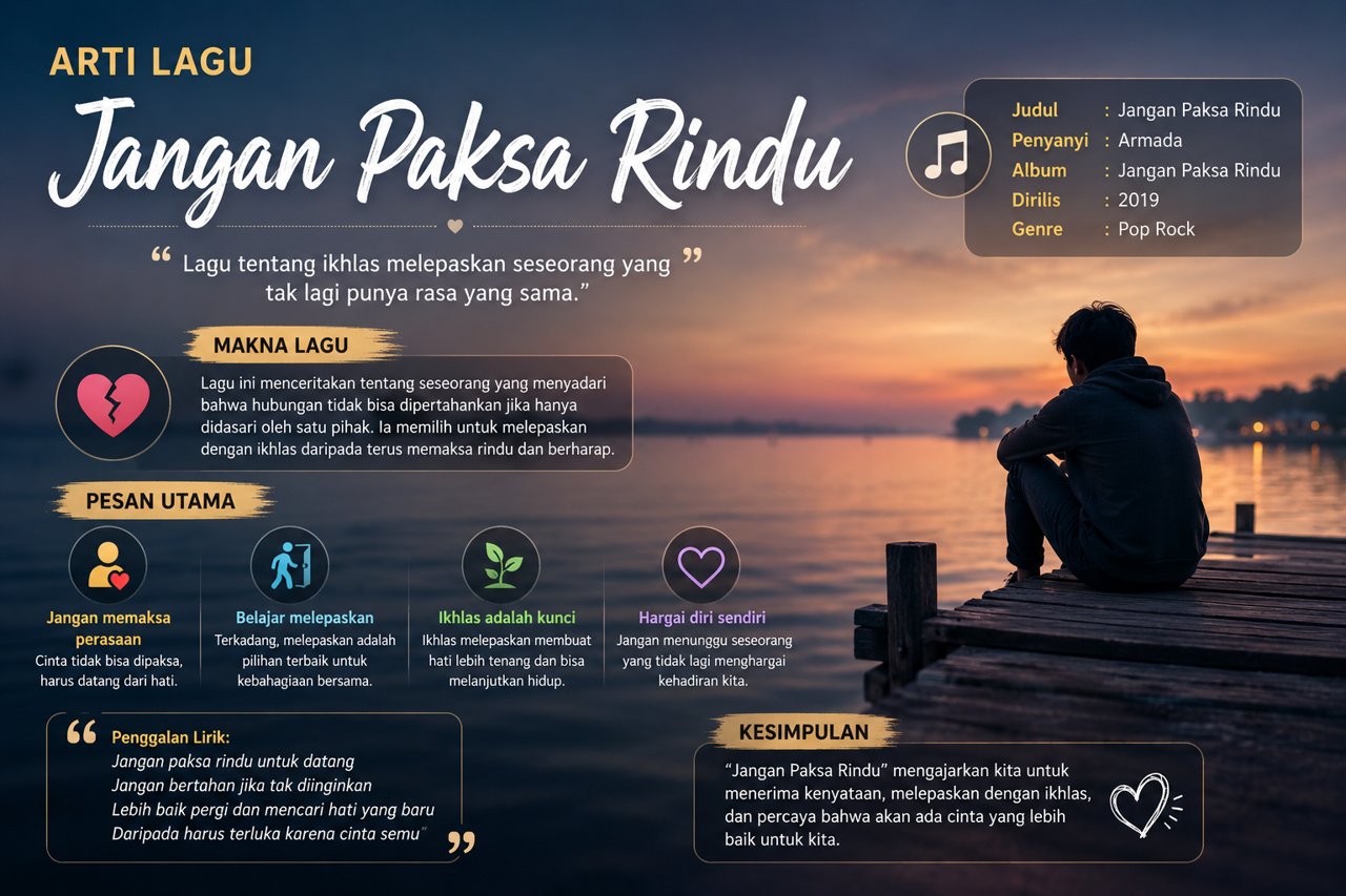 Arti Lagu Jangan Paksa Rindu Penuh Makna Mendalam