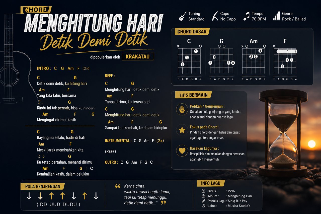 Chord Menghitung Hari Detik Demi Detik Mudah Untuk Pemula