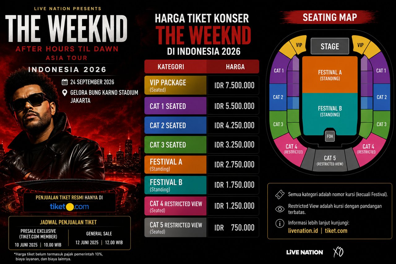 Harga Tiket Konser The Weeknd Di Indonesia 2026
