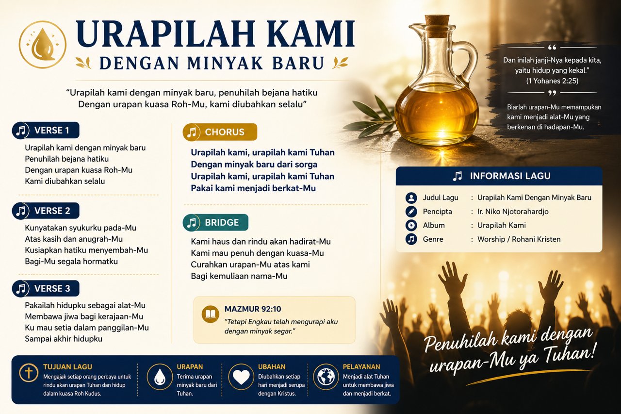 Lirik Lagu Urapilah Kami Dengan Minyak Baru Menyentuh