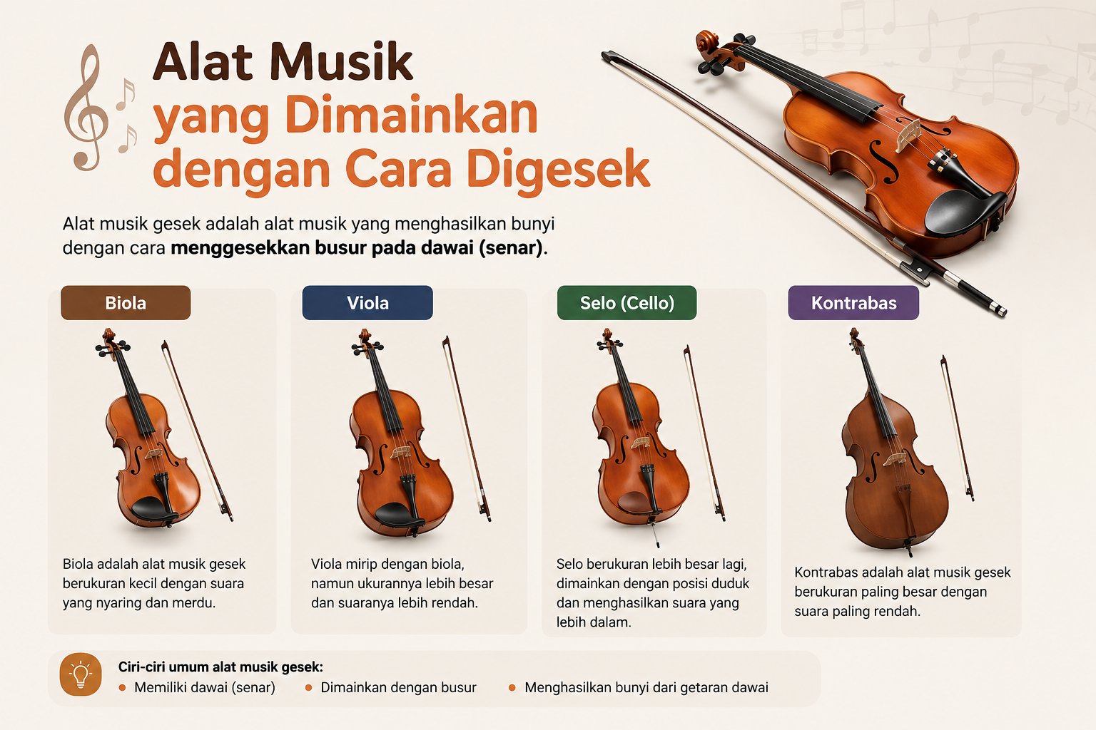 Alat Musik Yang Dimainkan Dengan Cara Digesek