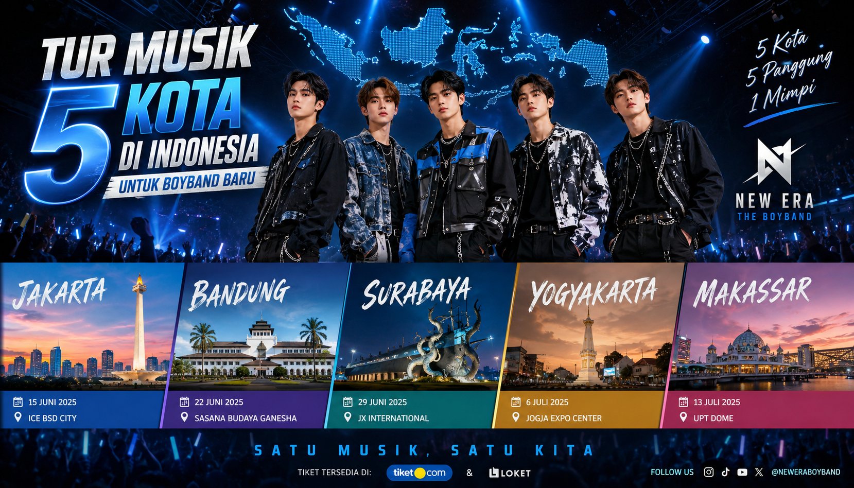Tur Musik 5 Kota Jadi Strategi Boyband Baru Raih Popularitas